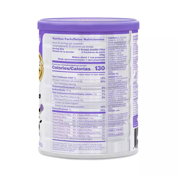 Aussie Bubs Grass Fed Nutritional Milk-based Toddler Formula (Stage 3, 12+ months)