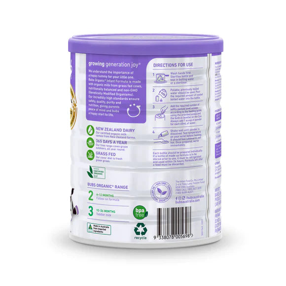 Aussie Bubs Organic Grass Fed Infant Formula (Stage 1, 0-6 months)