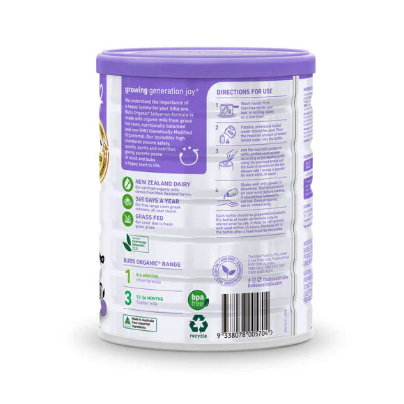 Aussie Bubs Organic Grass Fed Follow-on Formula (Stage 2, 6-12 months)