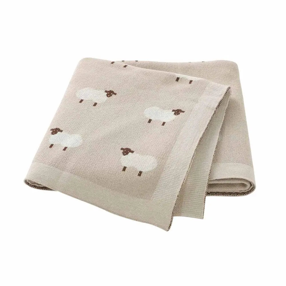 Sheep Print Baby Blanket