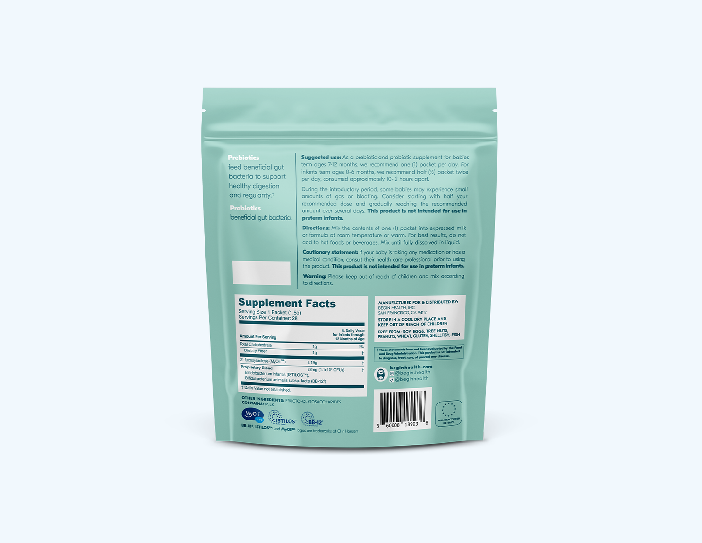 Beginbaby Pre + Pro with HMOs 28-Pack