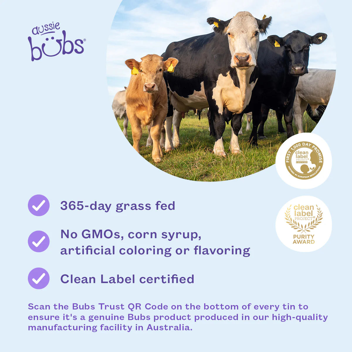Aussie Bubs Organic Grass Fed Infant Formula (Stage 1, 0-6 months)