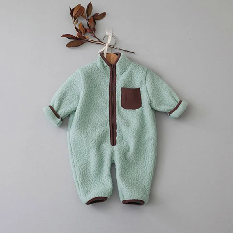 Fleece Patchwork Jumpsuit Outwear