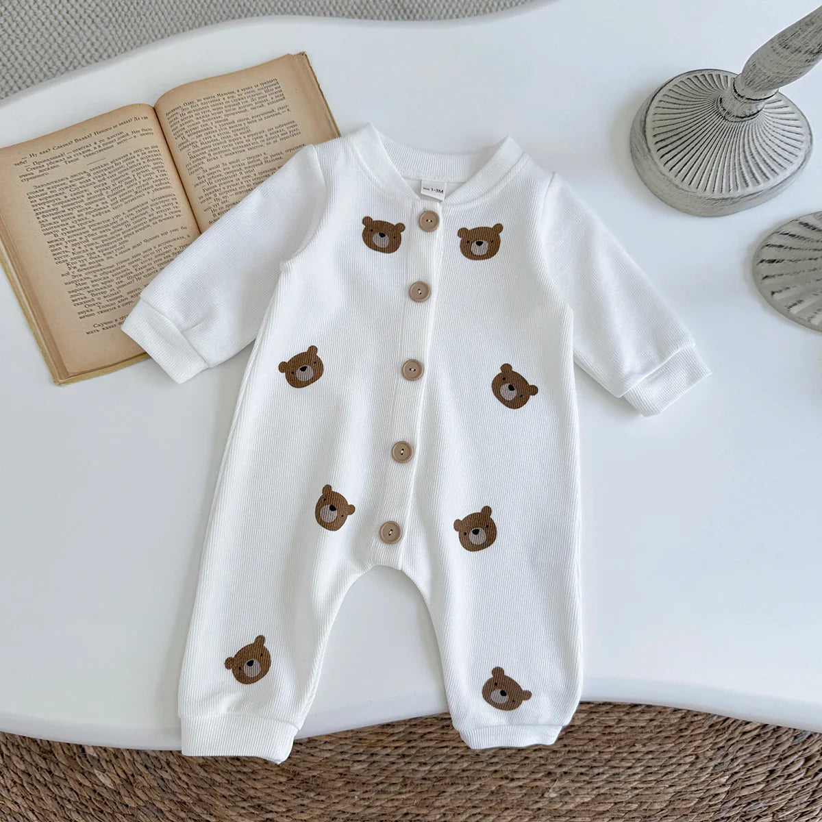 White Teddy Bear Jumpsuit