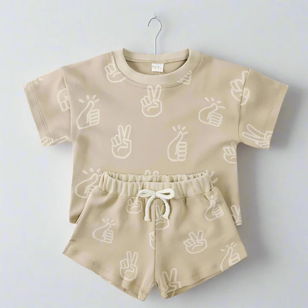Boys Printed Shorts Set