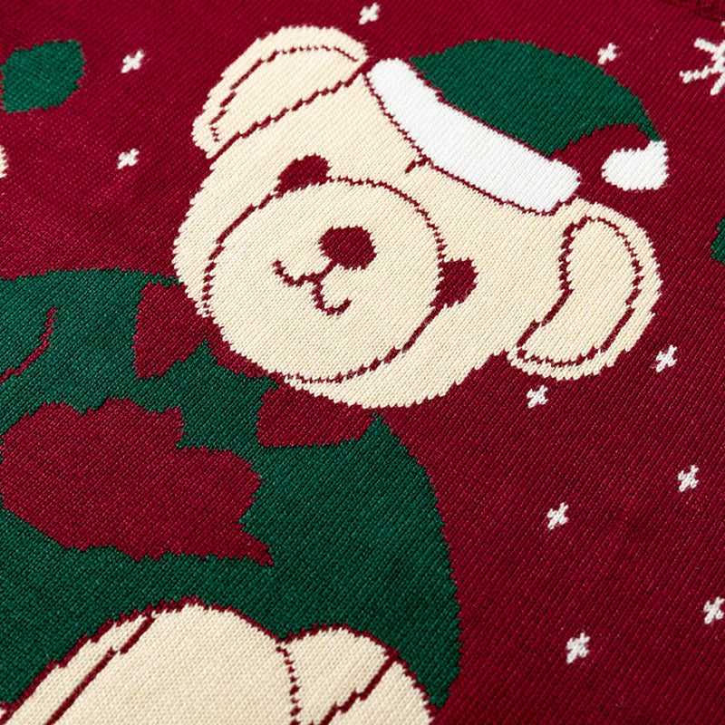 Knitted Teddy Bear Christmas Sweater