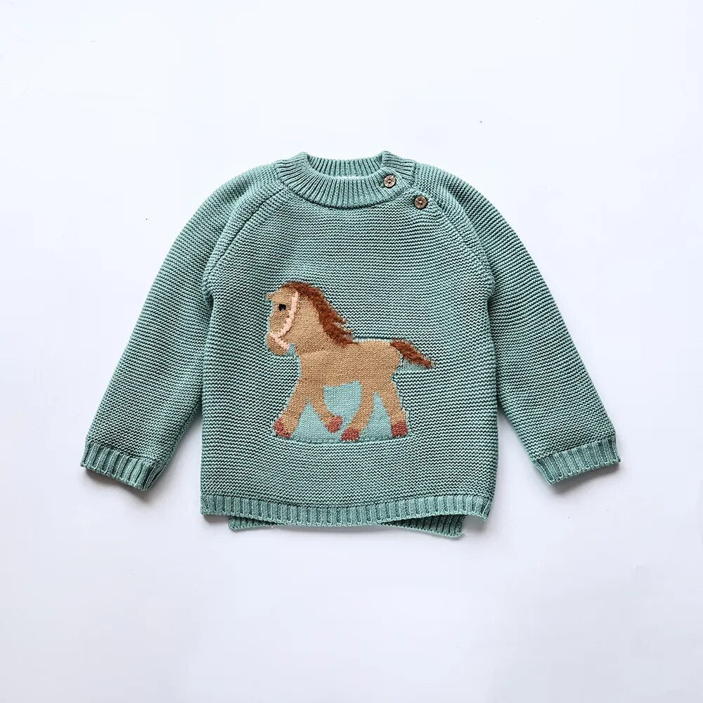 Fur Lining Embroidery Pony Sweater