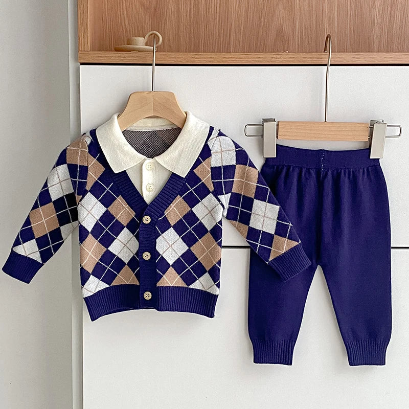 Classic Checkered Sweater Set