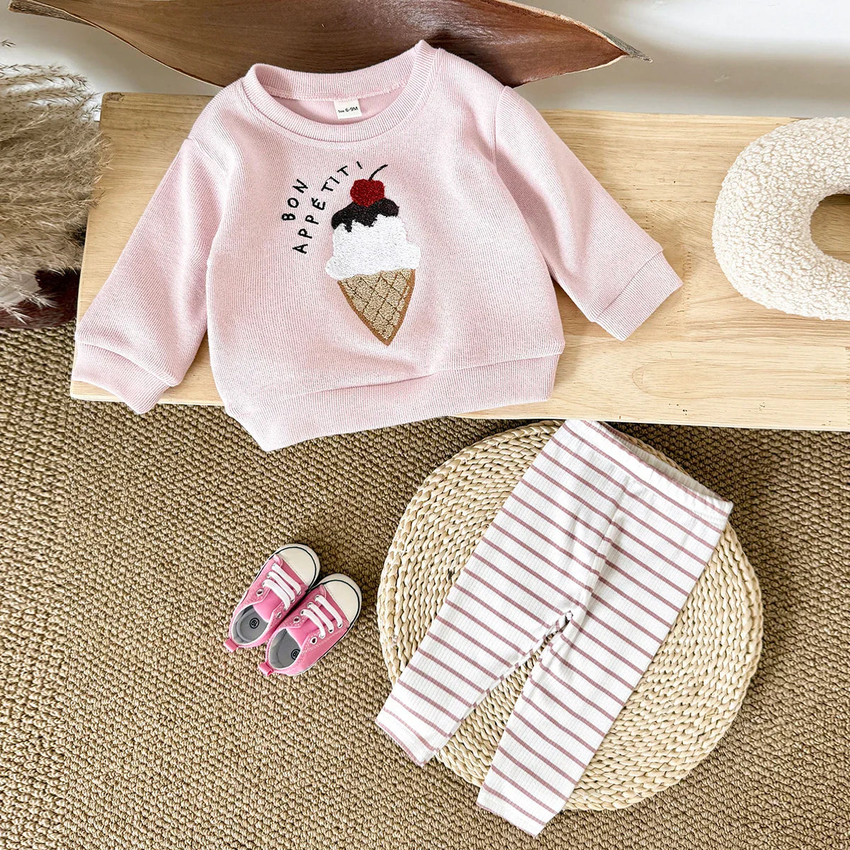 Cherry Ice Cream Stripe Set
