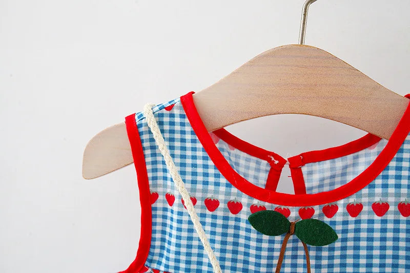 Sleeveless Cherry Dress With Bag