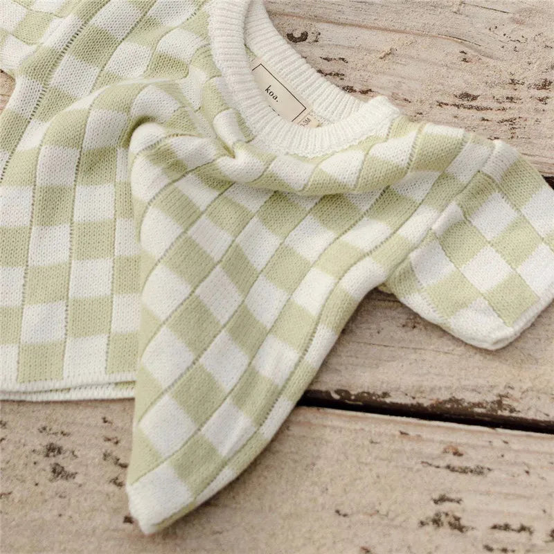 Checkered Knitted Resort Set