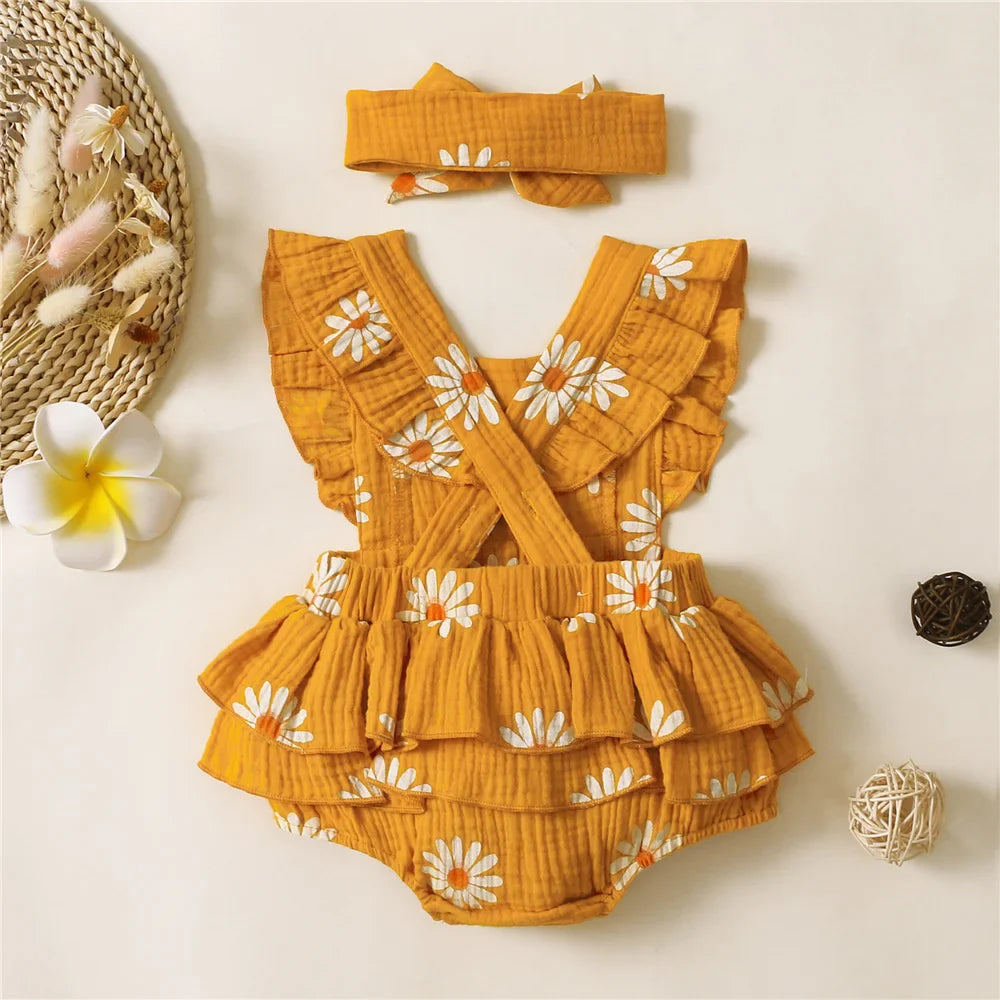 Daisy Printed Romper Set