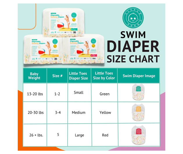 Little Toes® Natural Disposable Swim Diapers — 24 Pack