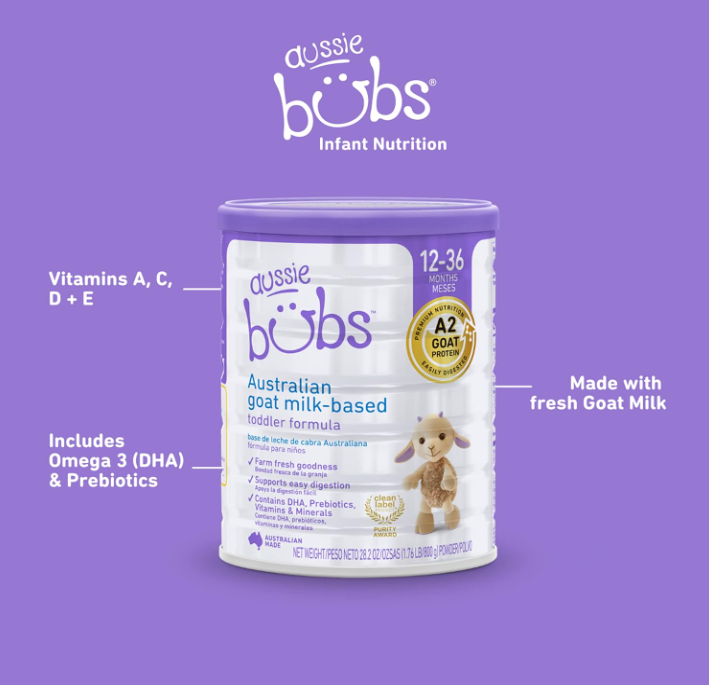Aussie Bubs Goat Milk Toddler Formula (Stage 3, 12+ months)
