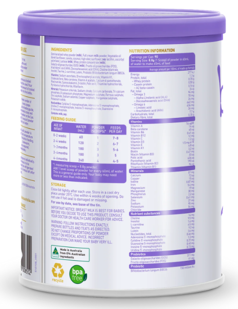 Aussie Bubs Supreme Infant Formula (Stage 1, 0-6 months)