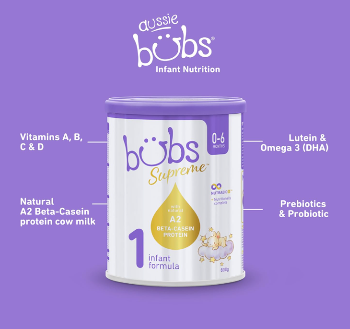 Aussie Bubs Supreme Infant Formula (Stage 1, 0-6 months)