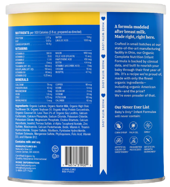 Baby's Only - Organic Complete Nutrition Infant Formula - (0-12 months)