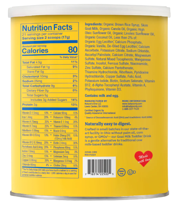 Baby's Only - Goat Milk Toddler Drink
