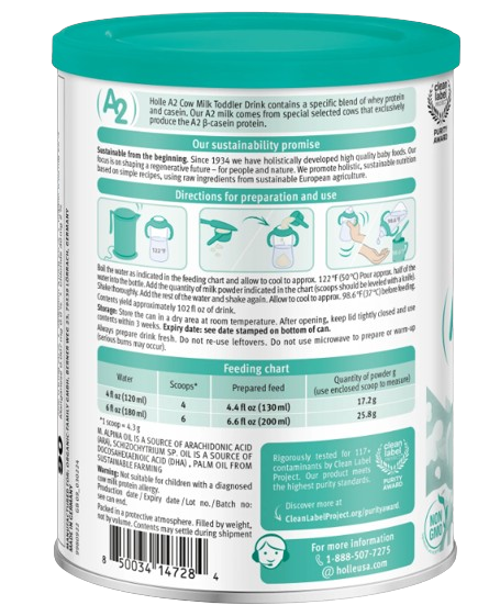 Holle Cow Milk Toddler Drink (A2) - Stage 3 | Non GMO (14 oz)