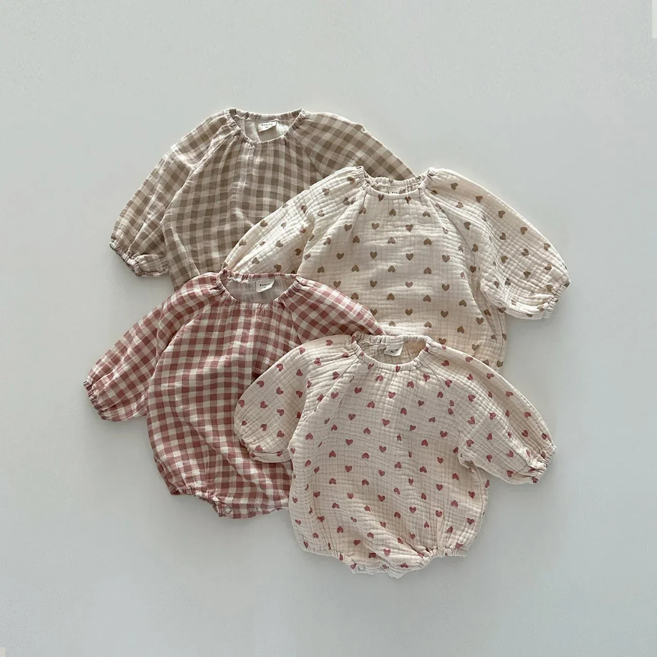 Plaid Hearts Girls Romper