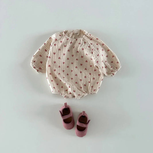 Plaid Hearts Girls Romper