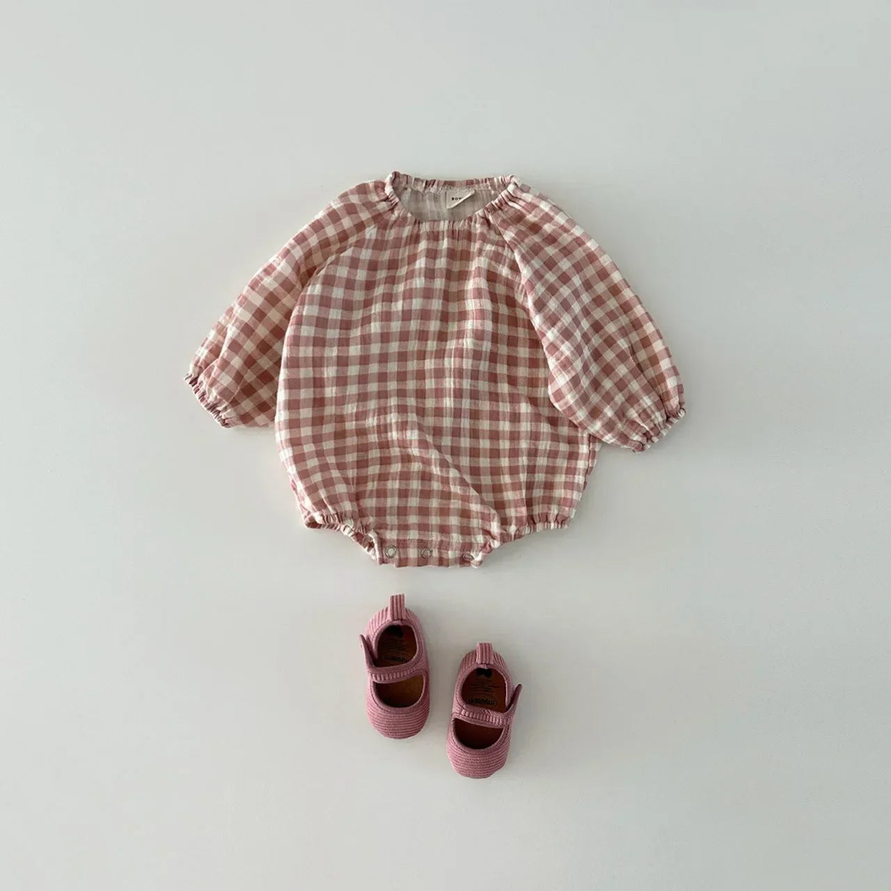 Plaid Hearts Girls Romper