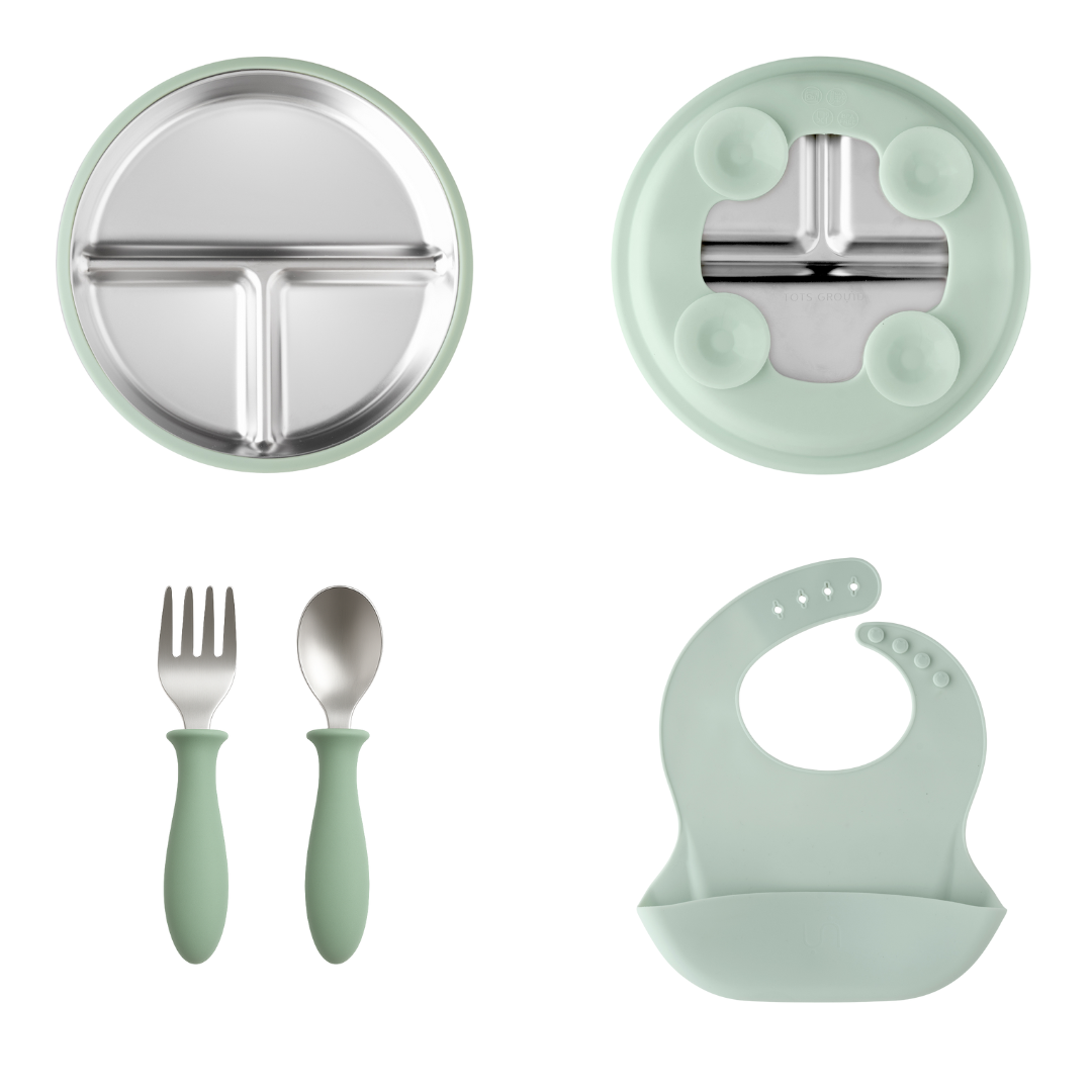 Stainless Steel Toddler Feeding Set 12+ Months- Mocha Mousse