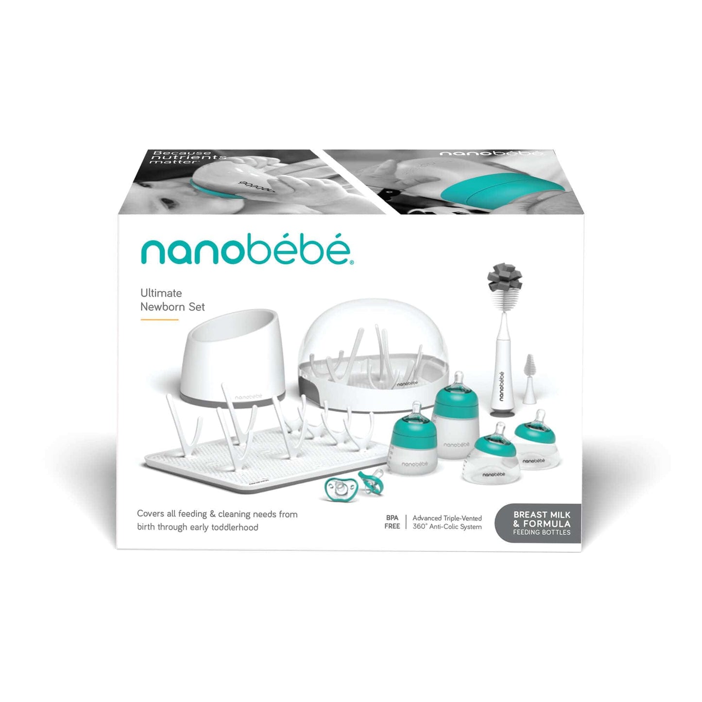 Ultimate Newborn Baby Bottle Feeding Set by Nanobébé US