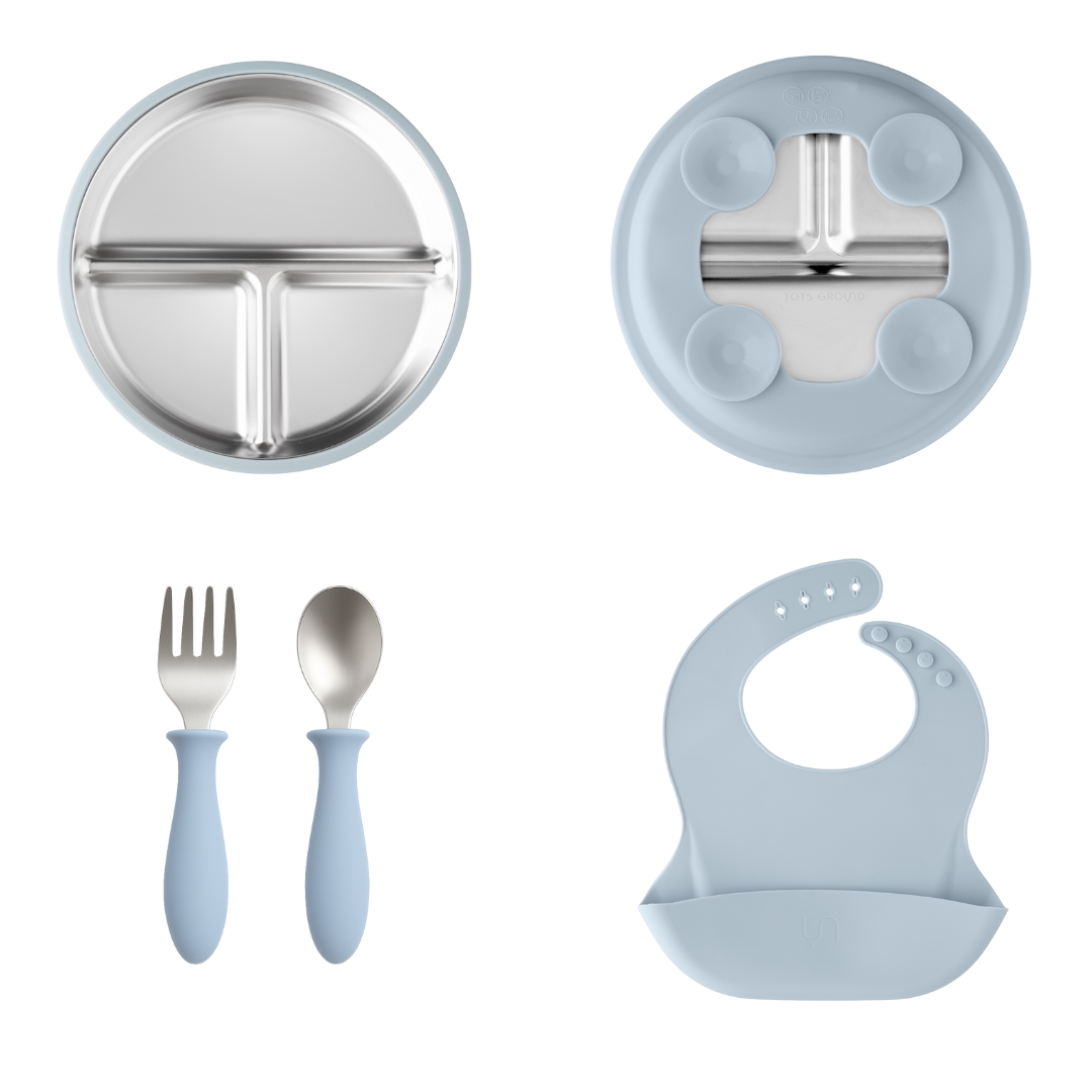 Stainless Steel Toddler Feeding Set 12+ Months- Sage Green
