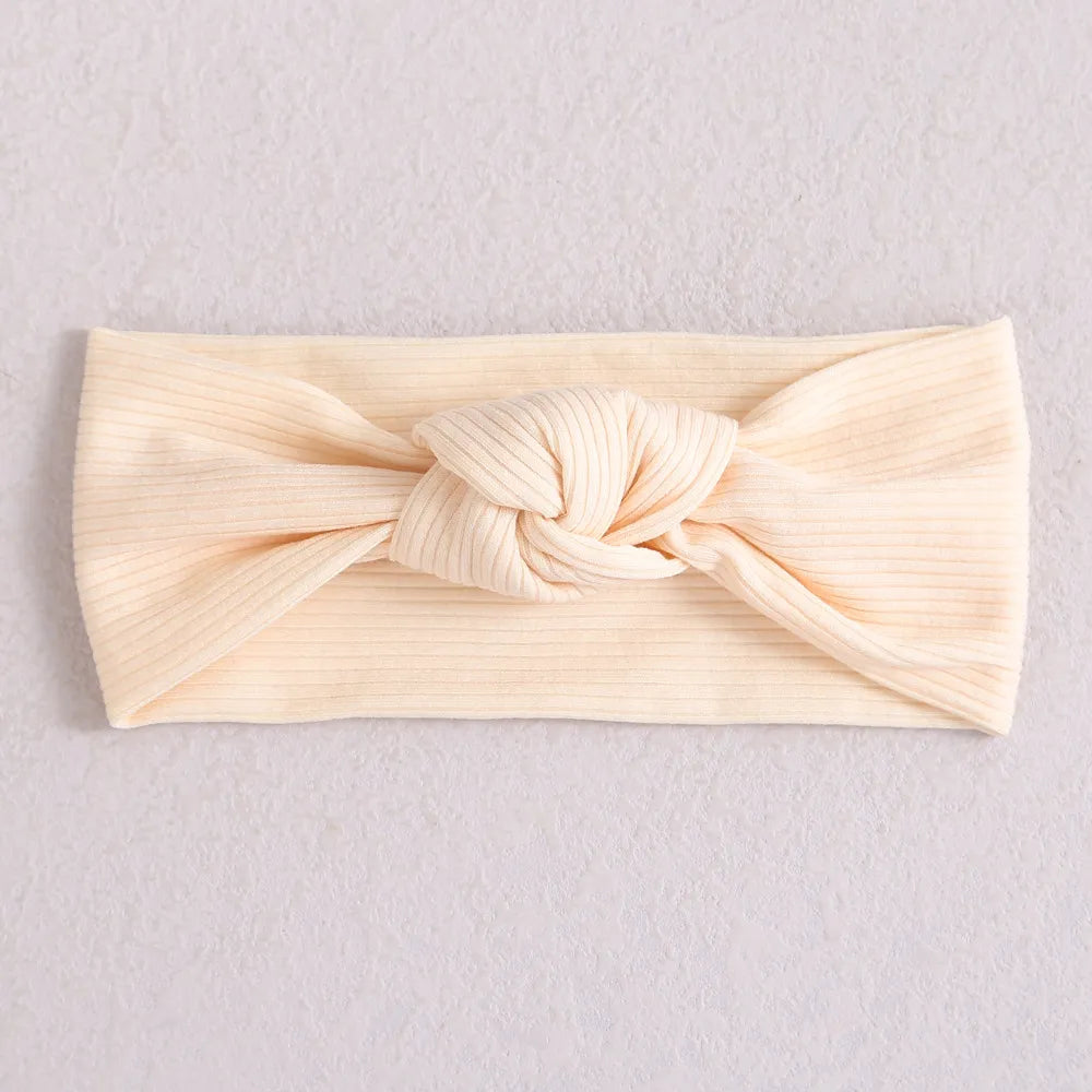 Ribbed Bow Elastic Soft Headband