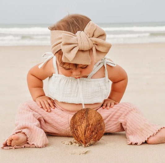 Baby Girl Large Waffle Bowtie Headband