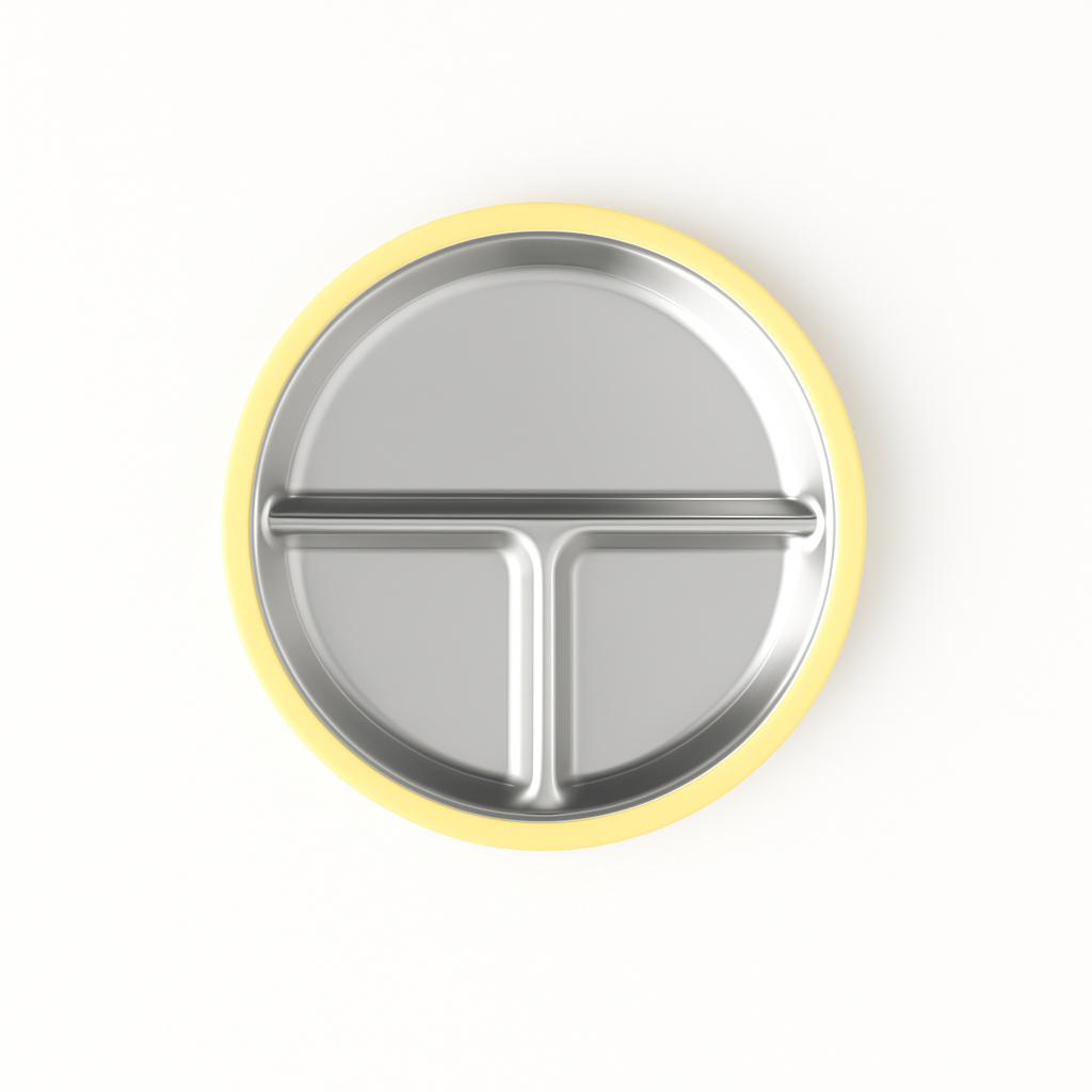Stainless Steel Plate Set of 2 (Butter Yellow & Baby Blue)