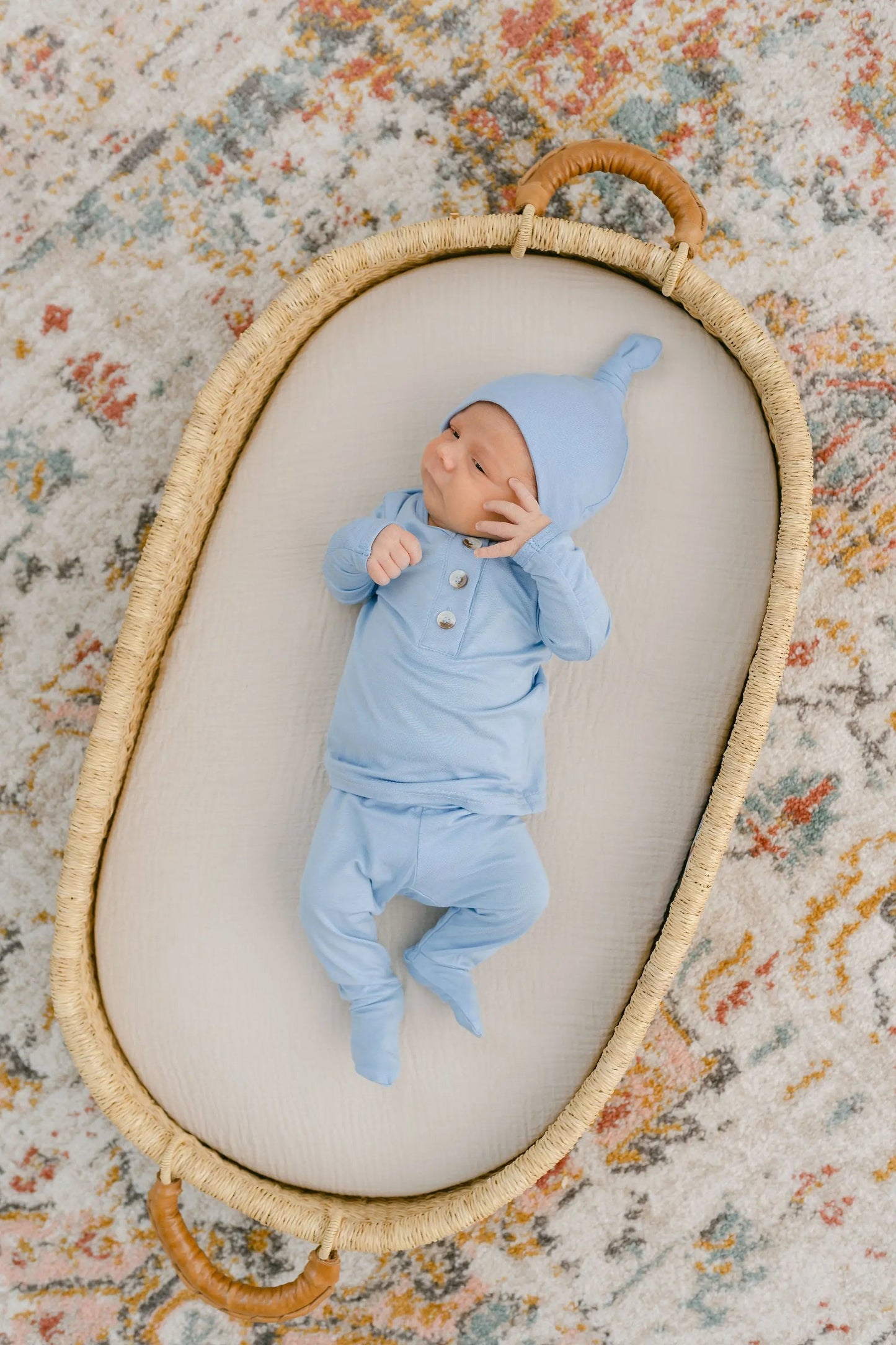 Newborn Baby Boy Outfit – Two-Piece Baby Clothes Set NB–24 Months, Soft Modal (Baby Blue)
