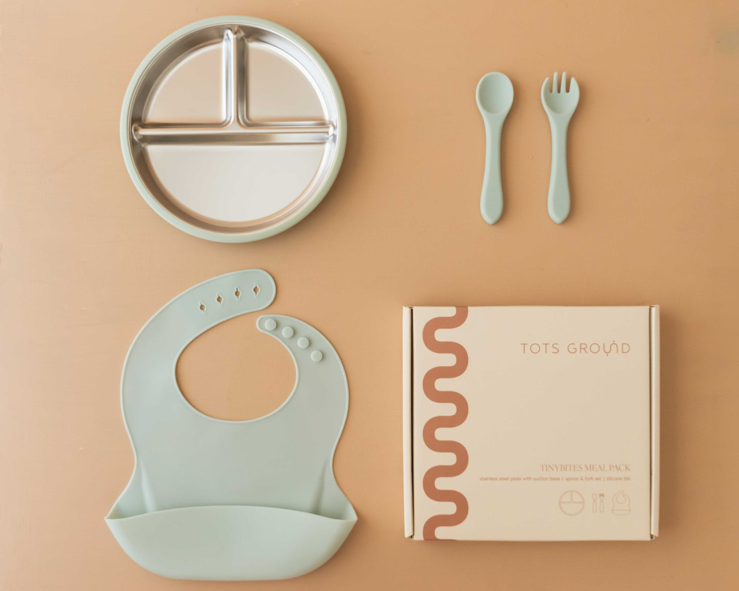 Stainless Steel Baby Feeding Set 6+ Months - Mocha Mousse