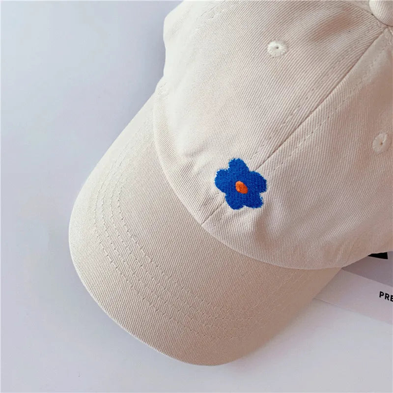 Lily Flower Embroidery Baseball Cap