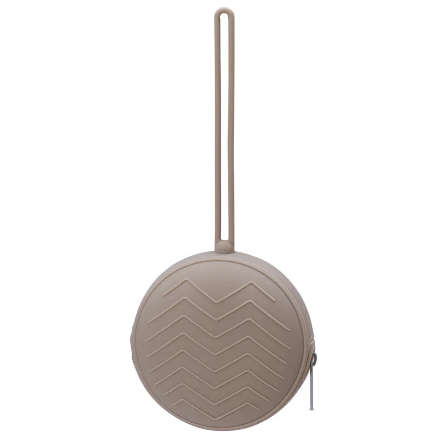 Round Zip Up Silicone Pacifier Case Holder 