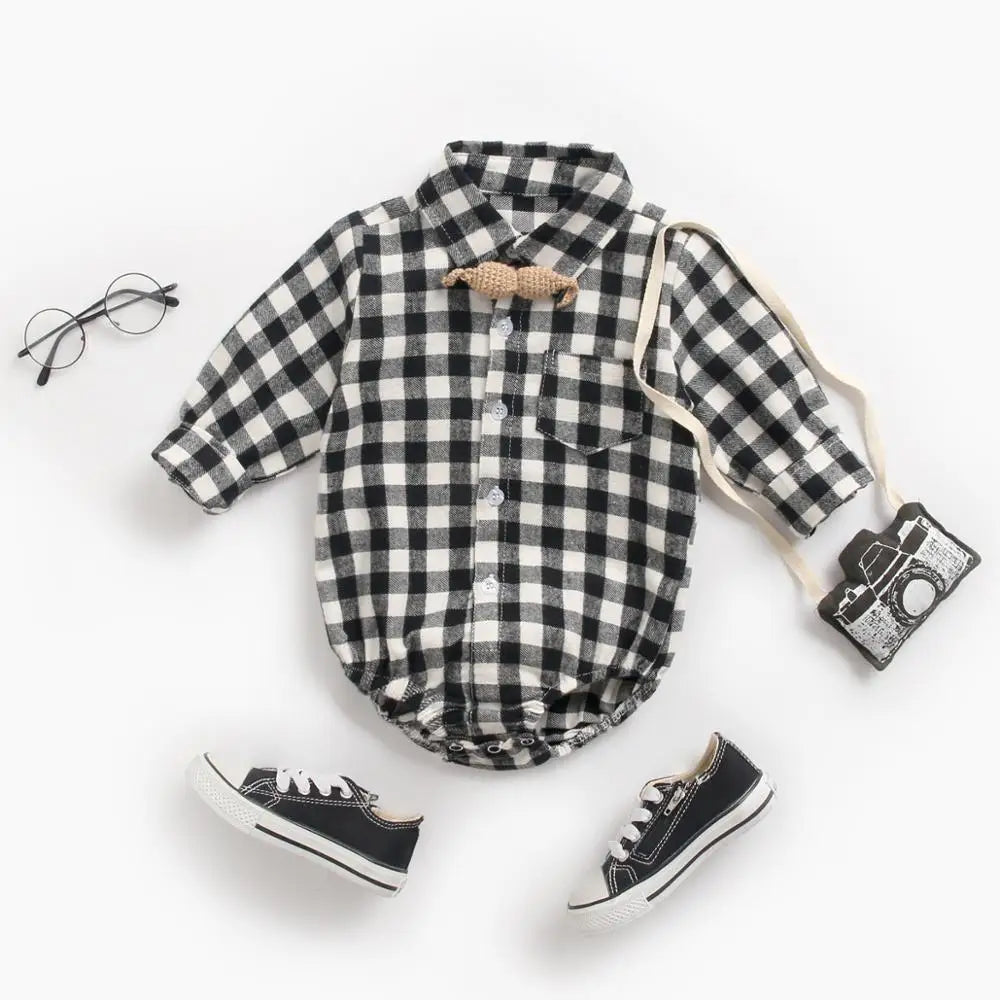 Button Up Plaid Bodysuit