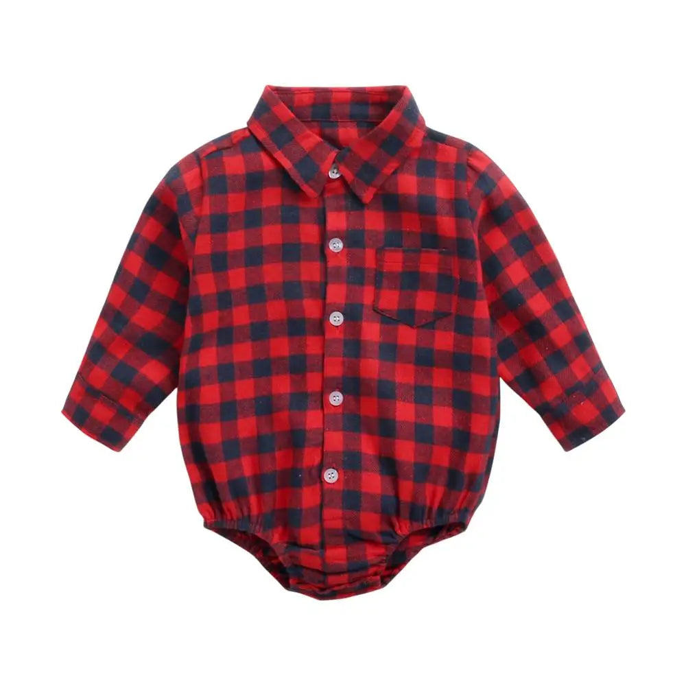 Button Up Plaid Bodysuit