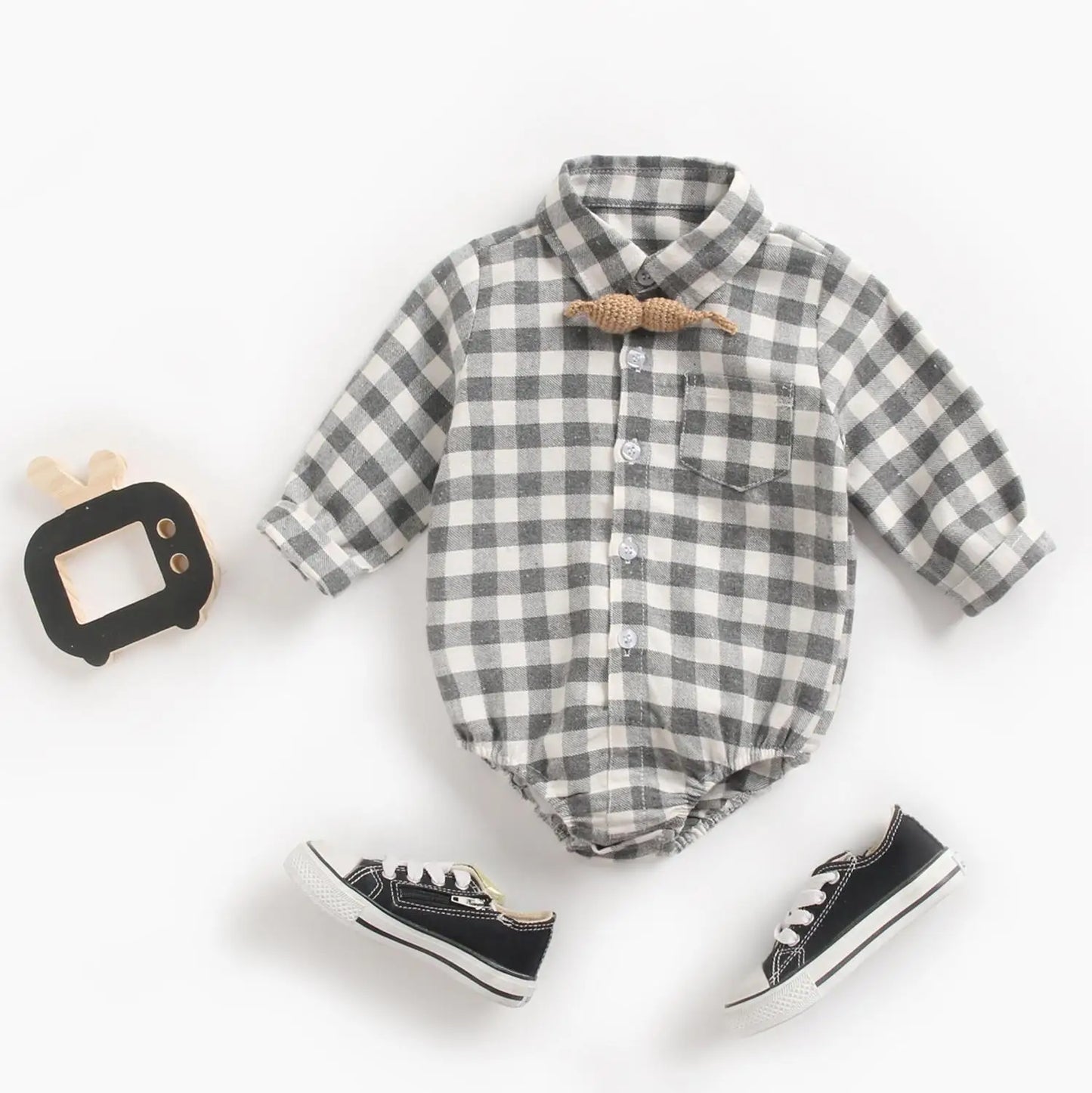 Button Up Plaid Bodysuit