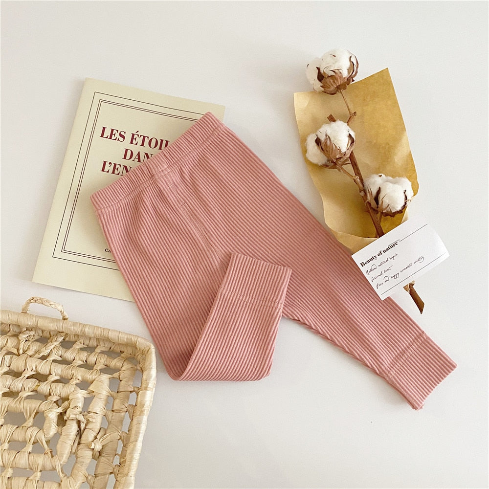 Solid Ribbed Leggings