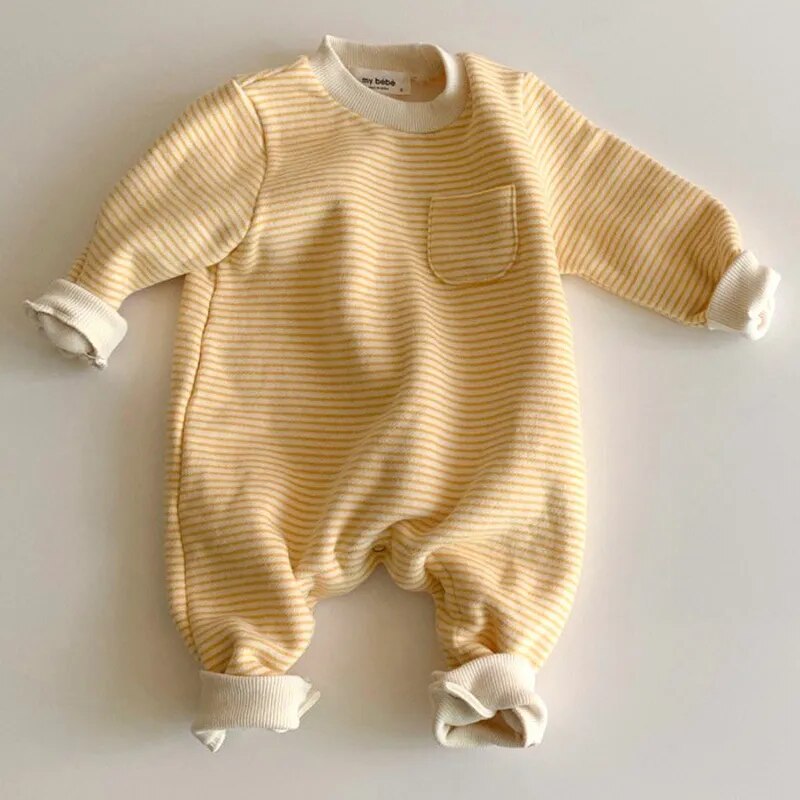 Warm Striped Sweater Jumpsuit