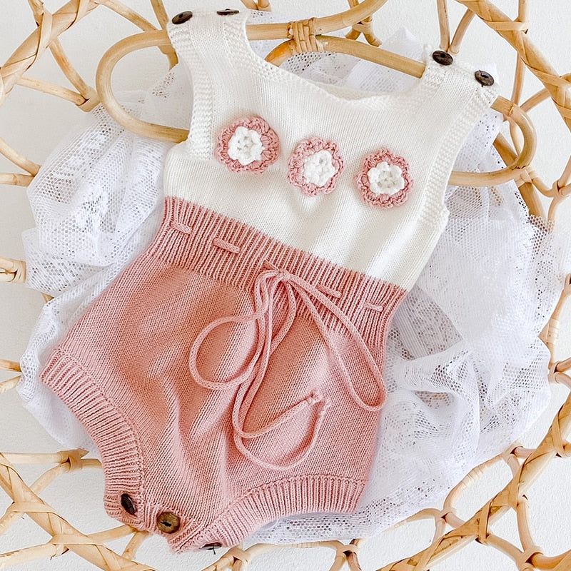 Knitted Colorblock Romper