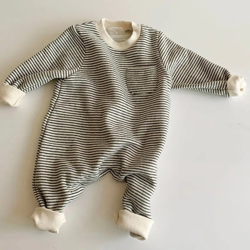 Warm Striped Sweater Jumpsuit