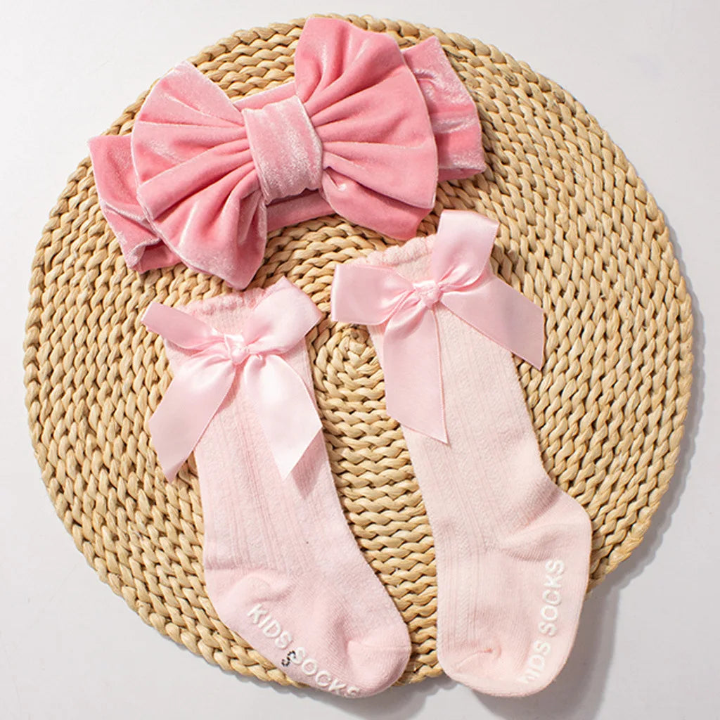 Velvet Headband Socks Set
