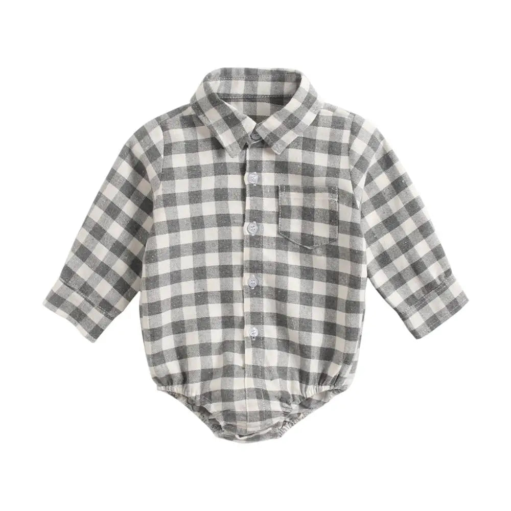 Button Up Plaid Bodysuit