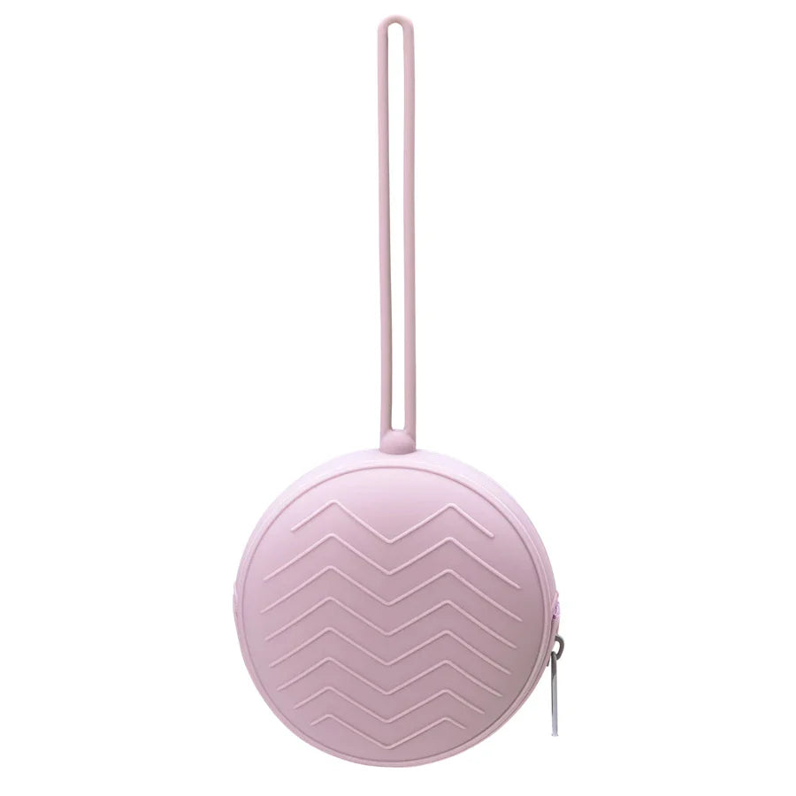 Round Zip Up Silicone Pacifier Case Holder 