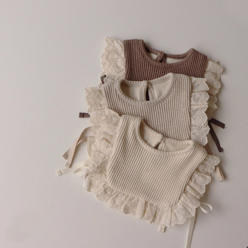 Baby Lace Waffle Bib