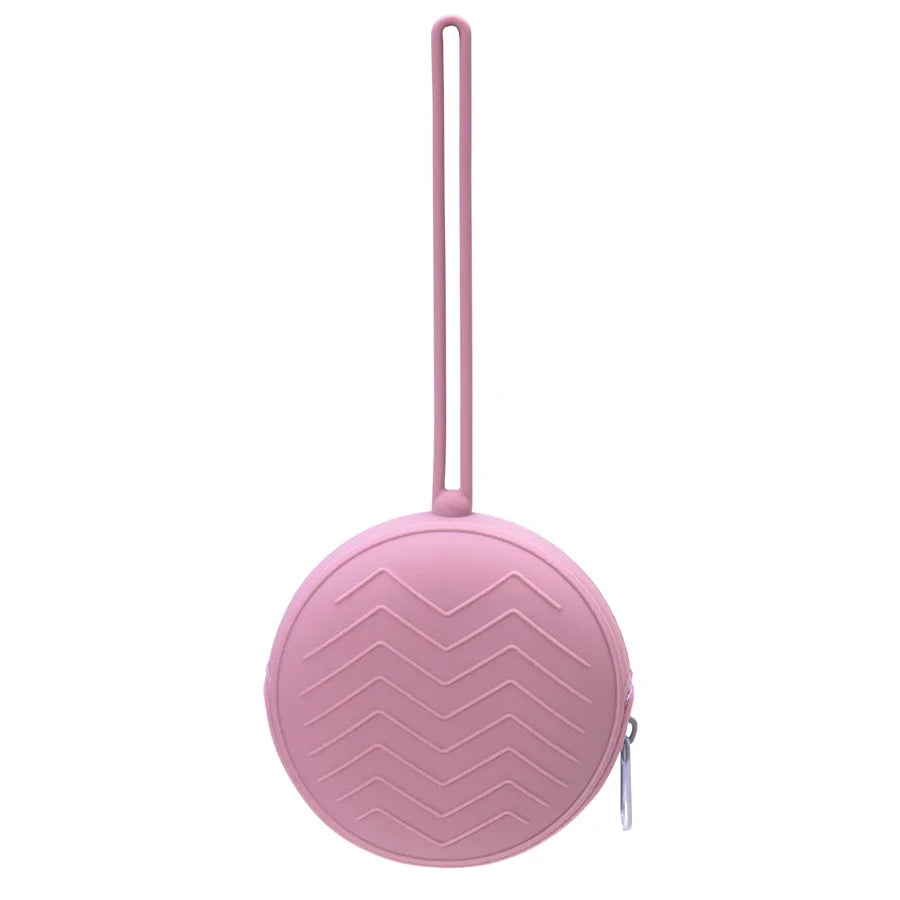 Round Zip Up Silicone Pacifier Case Holder 