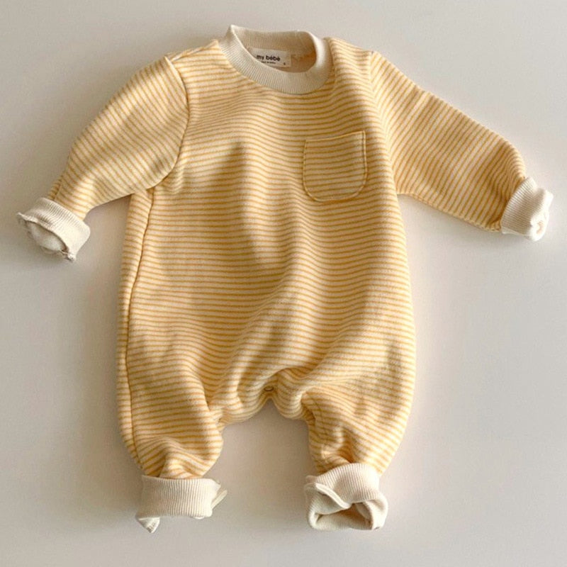 Warm Striped Sweater Jumpsuit