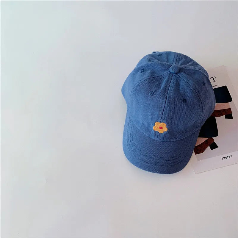 Lily Flower Embroidery Baseball Cap